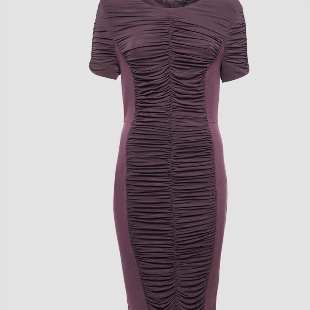 Burberry Plum Ruched Midi Dress